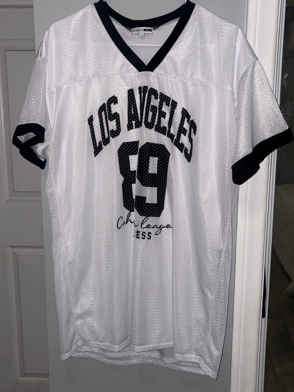 Fashion Nova White & Black Los Angeles Jersey